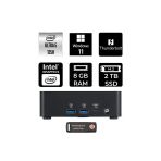 Msı Cubi Nuc Intel Core Ultra 5 125H 8Gb 2Tb Ssd W11P Mini Masaüstü Bilgisayar & Per4 Usb