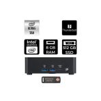 Msı Cubi Nuc Intel Core Ultra 5 125H 8Gb 512Gb Ssd Fdos Mini Masaüstü Bilgisayar & Per4 Usb
