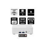 Msı Cubi Nuc Intel Core Ultra 5 125H 96Gb 2Tb Ssd W11P Mini Masaüstü Bilgisayar & Per4 Usb