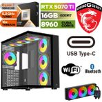 MSI Gaming Pc Ddr5 – Rtx 5070Tİ 16GB – Ryzen 7 9800X3D – 32GB – 64GB Ddr5 Ram – 1 Tb M.2 SSD – Windows 11 Pro – Sıvı Sogutmalı Masaüstü Bilgisayar - 64GBRAM
