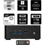 MSI Msı Cubi Nuc Core 3 100U Mini PC 16GB RAM 1TB SSD Win11 Home + Per4 USB 1M003EUP353 - Windows 11 Home