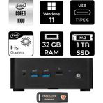 MSI Msı Cubi Nuc Core 3 100U Mini PC 32GB RAM 1TB SSD Win11 Pro + Per4 USB 1M003EUP408 - Windows 11 Pro