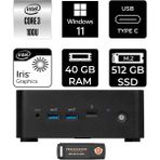 MSI Msı Cubi Nuc Core 3 100U Mini PC 40GB RAM 512GB SSD Win11 Pro + Per4 USB 1M003EUP412 - Windows 11 Pro