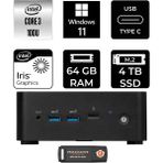 MSI Msı Cubi Nuc Core 3 100U Mini PC 64GB RAM 4TB SSD Win11 Pro + Per4 USB 1M003EUP425 - Windows 11 Pro