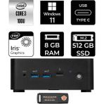 MSI Msı Cubi Nuc Core 3 100U Mini PC 8GB RAM 512GB SSD Win11 Home + Per4 USB 1M003EUP347 - Windows 11 Home