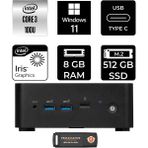 MSI Msı Cubi Nuc Core 3 100U Mini PC 8GB RAM 512GB SSD Win11 Pro + Per4 USB 1M003EUP392 - Windows 11 Pro