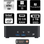 MSI Msı Cubi Nuc Core Ultra 5 125H Mini PC 32GB RAM 2TB SSD Win11 Pro + Per4 USB 1UMG007EUP409 - Windows 11 Pro