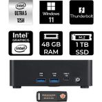 MSI Msı Cubi Nuc Core Ultra 5 125H Mini PC 48GB RAM 1TB SSD Win11 Pro + Per4 USB 1UMG007EUP418 - Windows 11 Pro