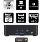 MSI Msı Cubi Nuc Core Ultra 5 125H Mini PC 8GB RAM 2TB SSD Win11 Pro + Per4 USB 1UMG007EUP394 - Windows 11 Pro