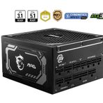 MSI PSU MAG A1000GL 1000W 80 Plus Gold 135 mm Fan PCIe 5 Active PFC Power Supply