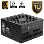 Msı Psu Mpg A850gs Pcıe5 850W 80+ Gold Atx 3.1 Pcıe 5.1 12V-2X6 Power Supply