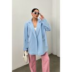 msm fashion Kadın Oversize Blazer Ceket: Kuşaklı ve Şık Tasarım