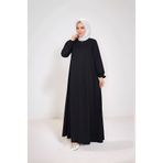 MSN Fermuarlı Mevlana Tesettür Ferace - Siyah