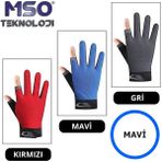 MSO Teknoloji Outdoor Silikonlu Kaymaz Olta Bisiklet Fitnes Sürücü Eldiven - Mavi