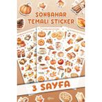 Msticker 86 Parça Sonbahar Temalı Sticker Seti - Kalem Suluk Defter Cam Masa Laptop Tablet Sticker - Çok Renkli - 5