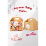 Msticker Bayramlık Hediye Kutusu, Özel Tasarım 10 Adet Bayram Hediye Kutusu, Harçlık Bölümlü Hediyelik Kutu - Çok Renkli