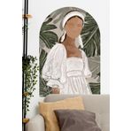 MSticker-Bohem Tarzı Soyut Sanat Kadın Çizimi Stickerı - Salon Ev Dekorasyon Stickerı Bohem Boho Tarzı (Karışık)