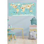 MSticker-Çocuklar Için Eğitici Ingilizce Dünya Haritası Sticker(50x100cm)