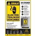 Msticker Elektrik Tehlikesi Dokunma Uyarı Stickerı 25X35 cm | Uv Baskı | Suya Dayanıklı | Elektrik Pano Uyarı - Kahverengi - 25 x 35