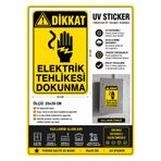 MSticker Elektrik Tehlikesi Dokunma Uyarı Stickerı 25x35 cm | UV Baskı | Suya Dayanıklı | Elektrik Pano Uyarı