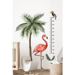MSticker Flamingo Ve Palmiye Ağaçlı Boy Ölçer Sticker Seti