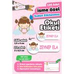 Msticker Isim Yazılabilen Sevimli Melek Kız Okul Etiketi 190 Adet 1,5 x 4 cm ve 2 x 5,5 cm Boyutlarıyla