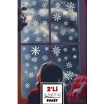 MSticker-Kar Taneleri Sticker Seti 2 Li Paket 84 ADET - Tüm Yüzeyler Yeni Yıl Kar Taneleri Yılbaşı Sticker