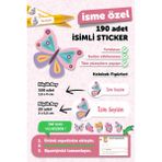 Msticker Kelebek Temalı Okul Etiketi 190 Adet İsim Yazılabilen Kalem Defter Etiketi Yırtılmaz