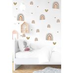 MSticker Minik Pastel Tonlarda Gökkuşağı Ve Kalpler Sticker Seti