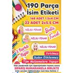 MSticker-Okul Etiketi Kalem Defter Etiketi Barbi Temalı Özel Isim Yazılabilen Etiket - 190 Adet