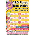 Msticker Okul Etiketi Kalem Defter Etiketi Çiçekler Temalı Özel Isim Yazılabilen Etiket 190 Adet