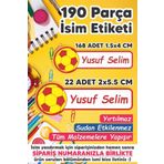 Msticker Okul Etiketi Kalem Defter Etiketi Galatasaray Özel Isim Yazılabilen Etiket - 190 Adet