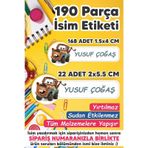MSticker Okul Etiketi Kalem Defter Etiketi Özel Isim Yazılabilen Cars Etiket 190 Adet