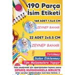 MSticker Okul Etiketi Kalem Defter Etiketi Özel Isim Yazılabilen Etiket Elsa 190 Adet