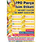 Msticker Okul Etiketi Kalem Defter Etiketi Sevimli Ördek Temalı Özel Isim Yazılabilen Etiket - 190 Adet