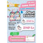 Msticker Okul Etiketi Unicorn Temalı 190 Adet Isimli Etiket Kalem Defter İçin Sudan Etkilenmez Tasarım