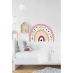 MSticker Soft Renklerde Puantiyeli Gökkuşağı Çocuk Bebek Odası Duvar Sticker Seti