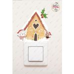 MSticker Yeni Yıl Sevimli Ev Kardan Adam Ve Kuş Yılbaşı Priz Sticker
