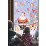 MSticker-Yılbaşı Noel Babalı Cam Duvar Süsü, Yeni Yıl Geyik Yıldızlar Ve Santa Claus Sticker Seti