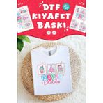 Msticker Yılbaşı Süsler Temalı Kumaş Baskı Yapılabilen Özel Tasarım Ütü ile Yapışan Tekstil Dtf Baskı Görseli - Çok Renkli - 40x13mm - Kumaş Etiketi