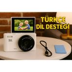 Msy Elektronik 5k UHD 75 Mp Dijital Kamera | 18X Zoom | Retro Tasarım | Vlog & Seyahat Fotoğrafçılığı (Beyaz)