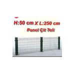 msy garden fenc 50 X 250cm - 4 Adet Yeşil Panel Çit Takımı Galvanizli Çit Teli Direkler Dahildir Puntalı Tel Çit