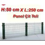 Msy Garden Fenc 50 x 250CM -5 Adet Yeşil Panel Çit Takımı Galvanizli Çit Teli Direkler Dahildir Puntalı Tel Çit - 49 X 250cm