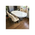 MSY HOME 6 Kişilik Nova White Krom Beyaz Masa Krem Renk Modern Ve Şık Yemek Masası Takımı