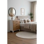 Msy Home Lila Beyaz-Çam 4 Çekmeceli Sifonyer Yatak Odası Şifonyer Modern Şifonyer 84X70X38 cm