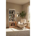 Msy Home Mira Beyaz-Çam Kapaklı Kitaplık ve Depolama Dolabı 177X60X30 cm Çok Amaçlı Raflı Kitaplık Alt Kapaklı Kitaplık