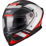 mt Helmets Breaker Sv Inception B5 Kapalı Kask - 2XL - Siyah - Beyaz - Kırmızı