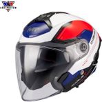 mt Helmets Cosmo Sv Icarus A5 Parlak Güneş Vizörlü Kask - XL - Mavi - Beyaz - Kırmızı
