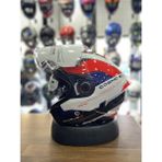 Mt Helmets Icarus Kırmızı Beyaz Yarım Kask Güneş Vizörlü