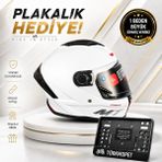 mt Helmets Stinger 2 Solid Full Face Kapalı Kask + Plakalık - Beyaz